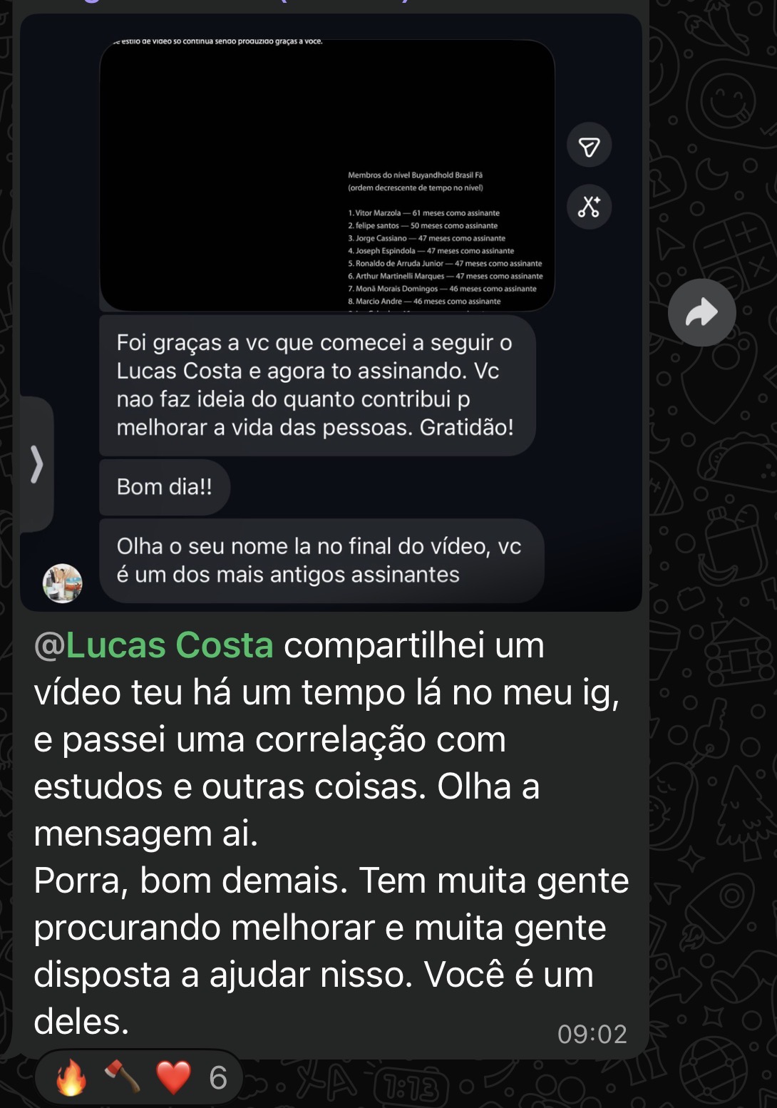 Depoimento de membro