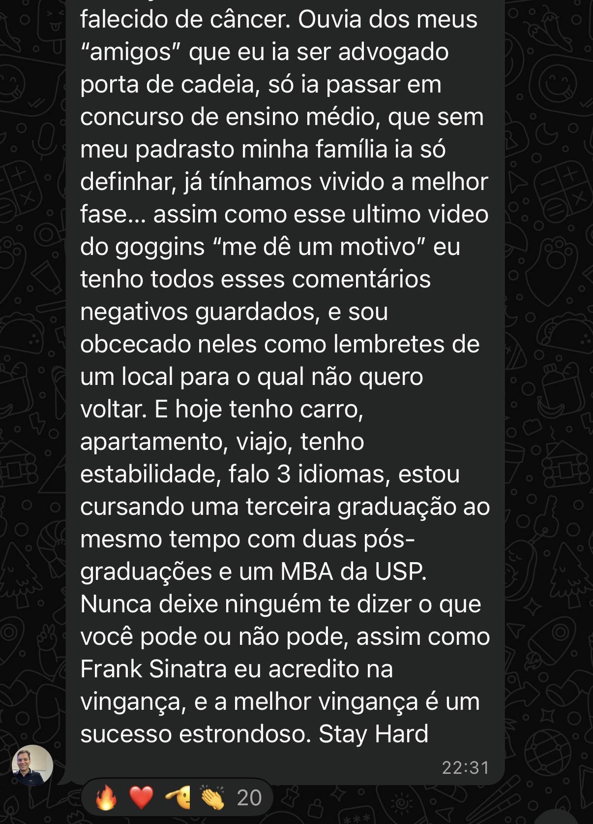 Depoimento de membro
