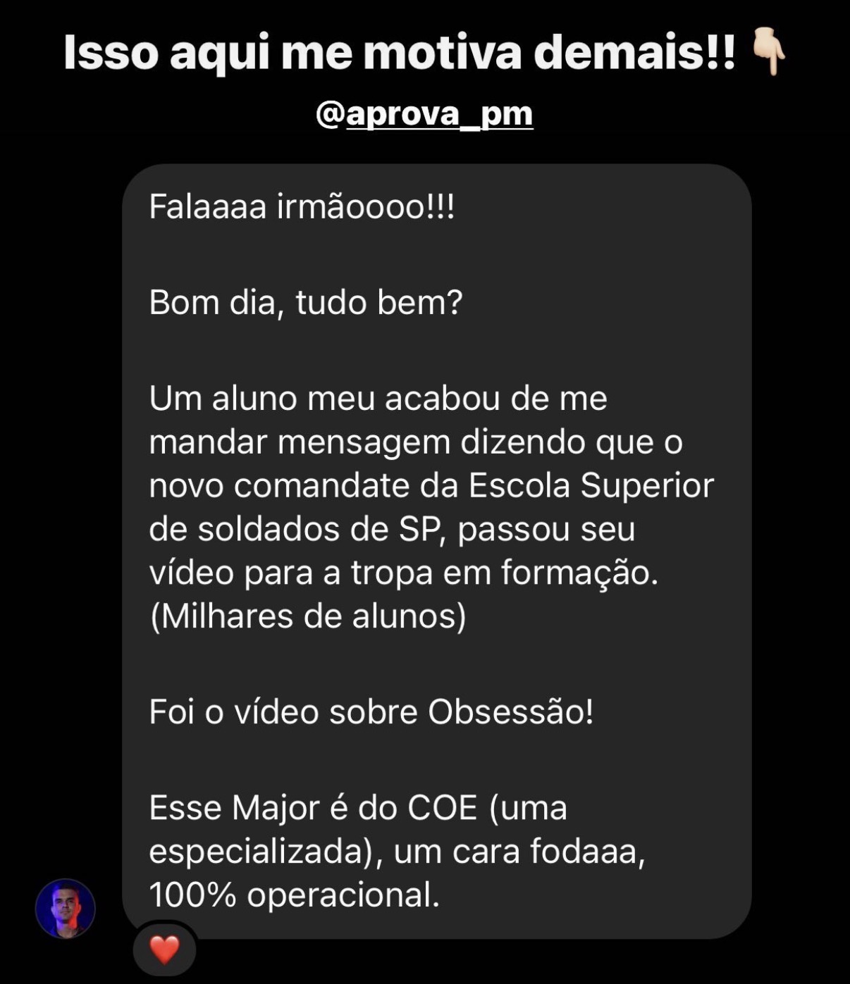 Depoimento de membro